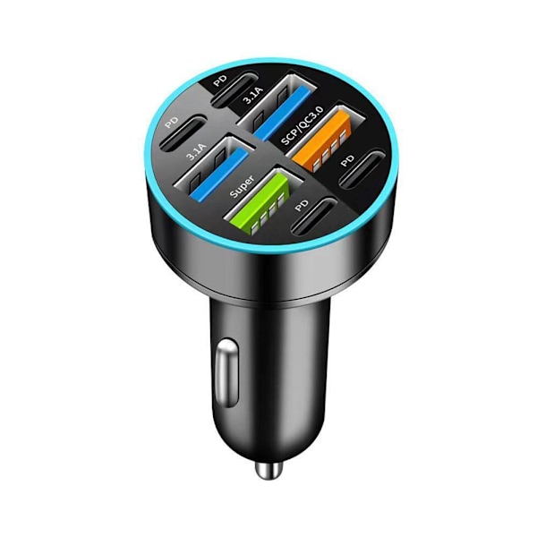 66W Billaddare 4 USB Typ C Snabbladdning Biltelefonadapter Med Digital D I9I8 2PD 4USB onesize