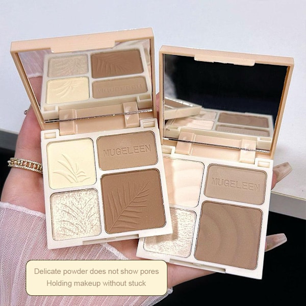 Fyrfärgspenna Highlighter Långvarig Mjuk Lätt Konturpalett Ansiktsmakeup style 1 one-size