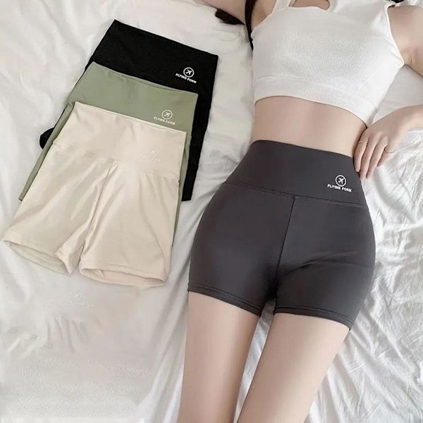 Hög midja hajbyxor sömlösa smala underkläder nya sportshorts höftlyft Z1T2 Gray2 L
