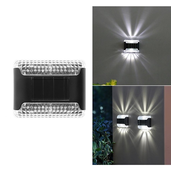 4/1X SUPERSTARKA SOLCELLSDJUR STÄNGSEL VÄGGLAMPOR 'LED UTOMHUS E9 C7M2 blackA white light