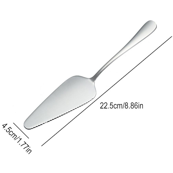 Tårtspade Pizzaspatel Tårtkniv Skovel Skärare Rostfritt Stål Dessert T0N9 silver one-size