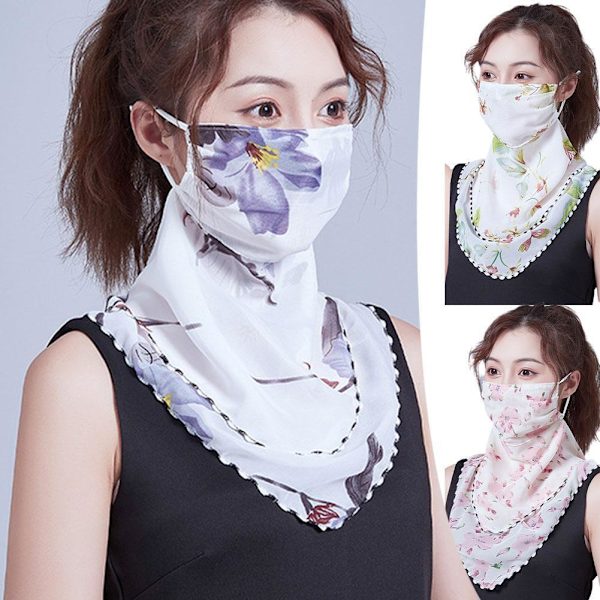 Utomhus Vandring Chiffong Bekväm Sjal Slöja Ansikte Nackskydd L7U9  white onesize