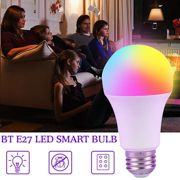 E27 RGB LED-lampa 16 färger växlande magisk RGBW-lampor fjärrkontroll- 7w Multi-color