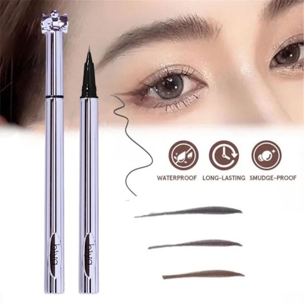 Biya Flytande Vattenfast Ögonbrynspenna Är Mycket Fin, Vattenfast Eyeliner Lätt att Sudda För Varje Vilt E3r1 101 # gray brown 800mg