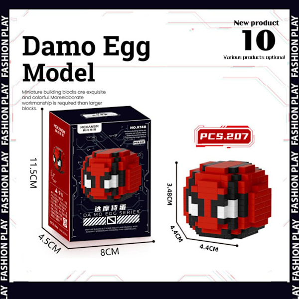 Damo Ägg Byggklossar Leksak 1st Tecknad Docka Byggkloss Pussel Ägg Block Blind Damo Docka S5P7 B one-size