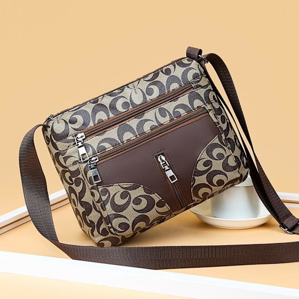 Dam Crossbody Väska Liten Brun Mjukt Läder GoldenA One size