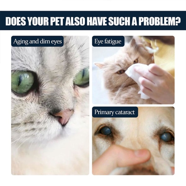 Pet Ögondroppar för katter och hundar för att ta bort tårar och lindra ögon I 10mlA one size 2pcs