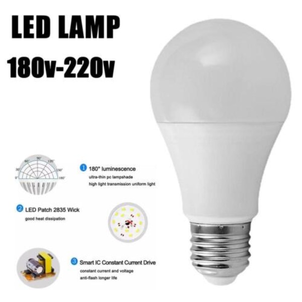 E27 LED Radarlampa med Rörelsesensor - Rörelsesensor 7W/12W Lampor REA whiteB 12W