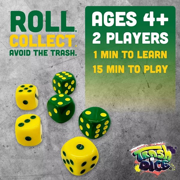 Big Discoveries Dumpster Dice - Snabbt Familjetärningsspel Kul för 4 spelare Board一 1set One size