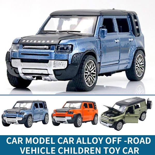 1:36 Land Rover Defender Suv Diecast Legering Metall Lyxbil Modell Dra Tillbaka Bil För Barn H9l7 green one-size