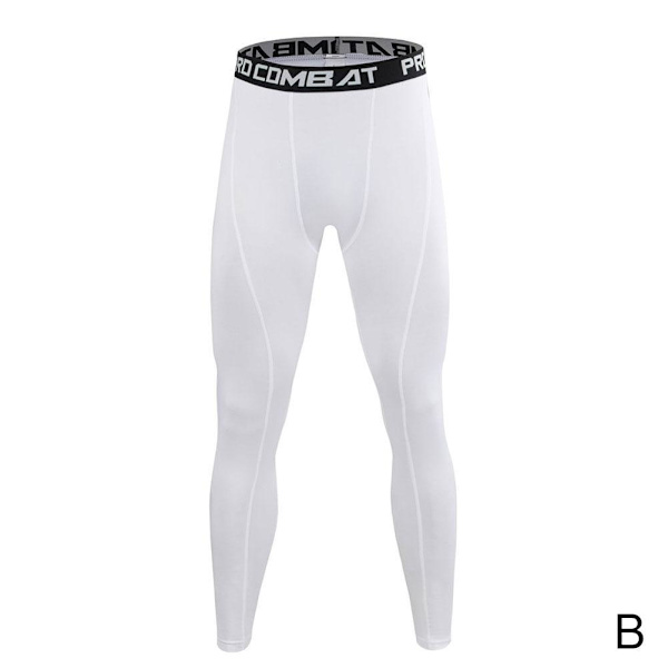 Herr Kompressionstights Byxor Träningsbyxor Löpning Fitness Joggingbyxor Multi-line black L