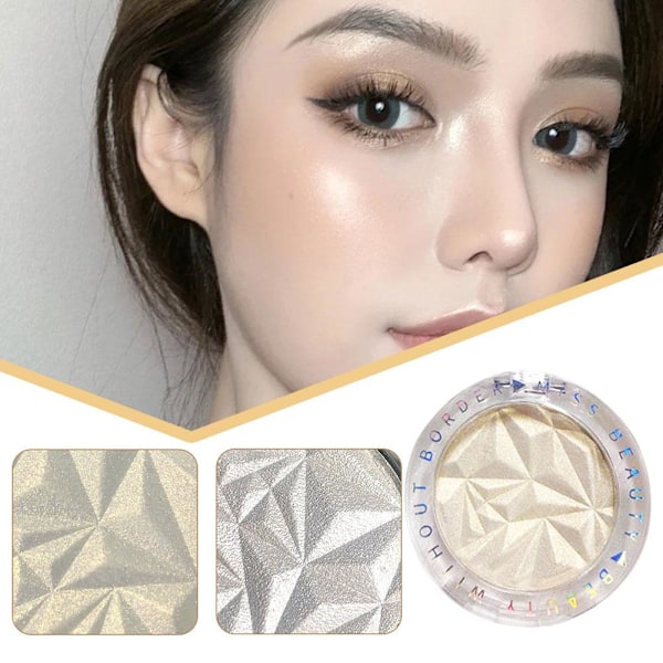 Fairy Diamond Powder Ansikte Skugga Highlight Rouge Pärlglitter Combo  1 # Moonlight Silver one-size