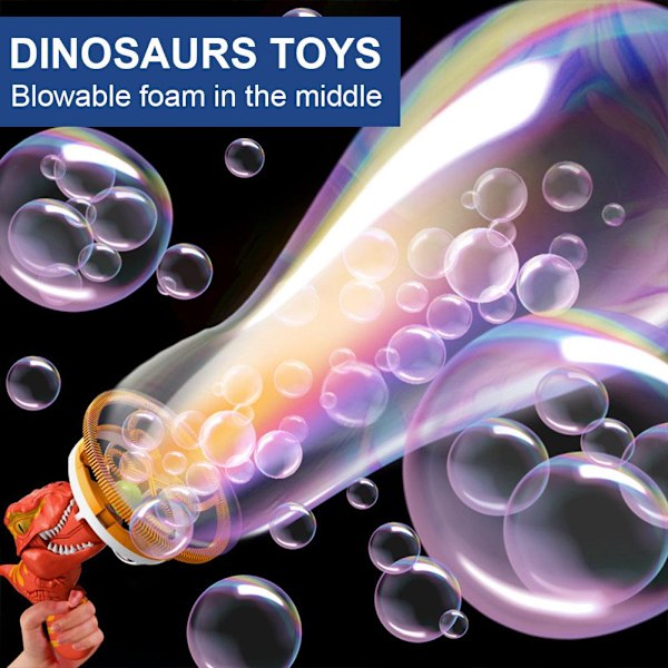 Dinosaurie-Bubbelpistol-Maskin-Bubbelblåsare-Leksak-för-Barns-Kul  green one-size