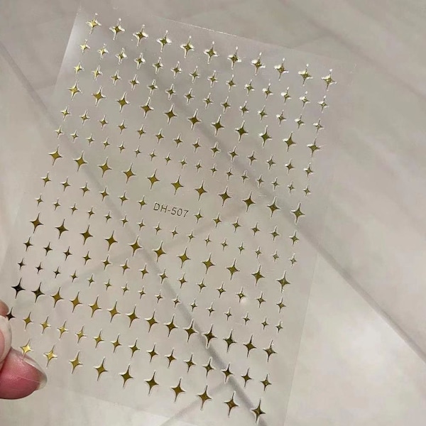 Stjärn-nageldekaler Julkonstdekaler Mobilskal, Laptops Stjärnor Decora J вь Golden 1pcs