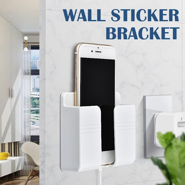 Multifunktionell Telefonhållare Väggmonterad Organizer Förvaringsdocka Ställ Laddningsorganisator Kontroll M7f7 gray 1pcs