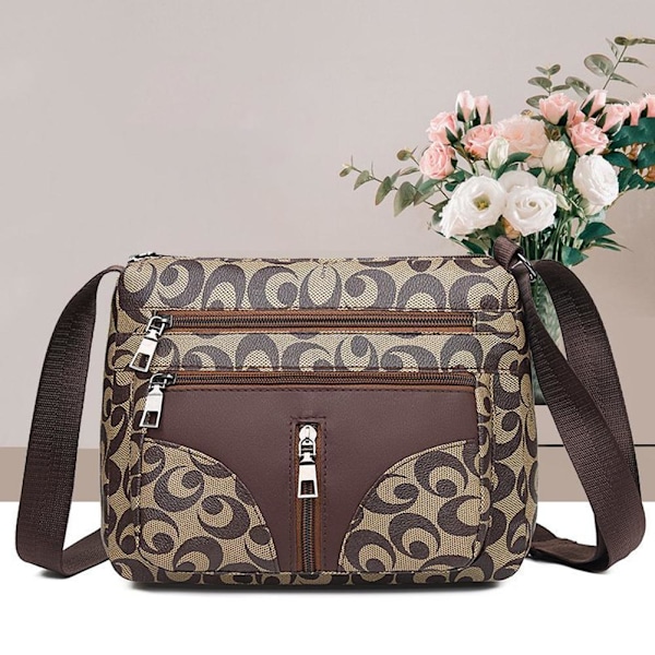 Dam Crossbody Väska Liten Brun Mjukt Läder GoldenA One size