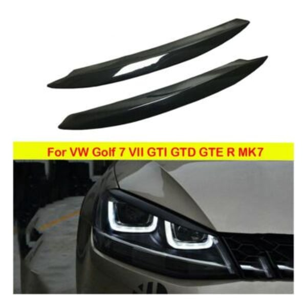NYTT för VW-Golf MK7 R GTD Främre Strålkastar Ögonlock Ögonbryns Skydd Glans Svart Trim