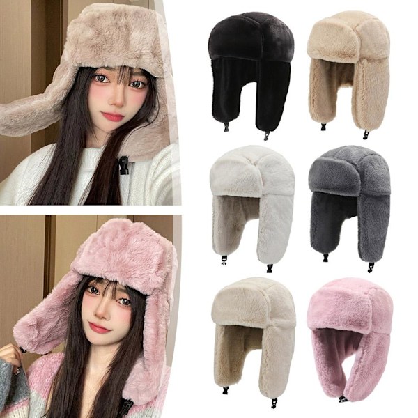Män Kvinnor Vinter Varm Öronlapps Mössa Vindtät Lei Feng Hatt Utomhus Ridning `ν K5Z8 beige One size