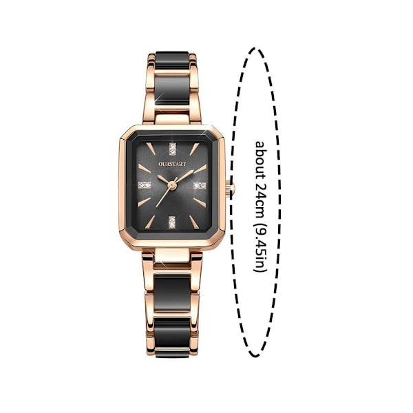 Damklocka Lyx Mode Damklocka Klassisk Casual Klocka Fyrkantig C0G1 Black One size