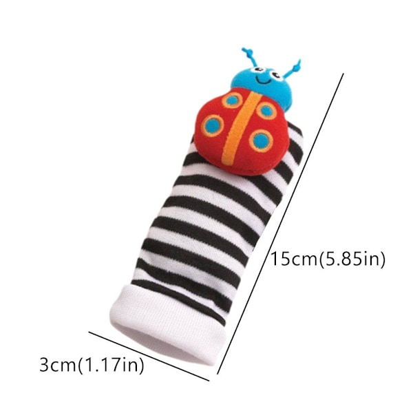 Baby Skallror Leksaker Bitringar Tidig Utveckling Lärleksak Nyfödd Leksak Baby Pojke Flicka V9r8 multicolorB 4pcs