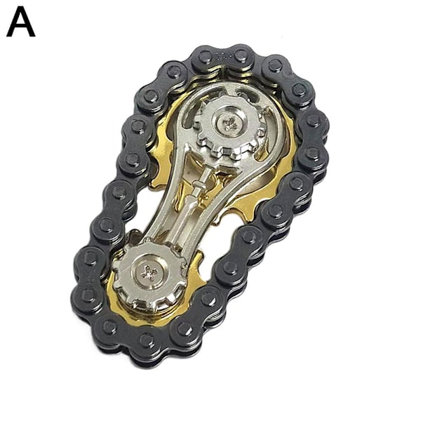 Kugghjul Svänghjul Fingertopp Gyro Kedjor Fidget Spinner Met Golden-black 1pcs