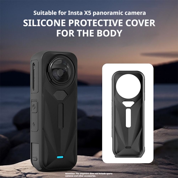 Stöttåligt skyddsfodral i silikon för Insta360 X5 Tillbehör Rea
