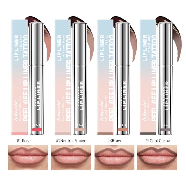 Läppenna Stay-N - Peel-off Läppenna Tattoo, Läppfärg Peel Off Långvarig UK- #3 Brow 1pcs
