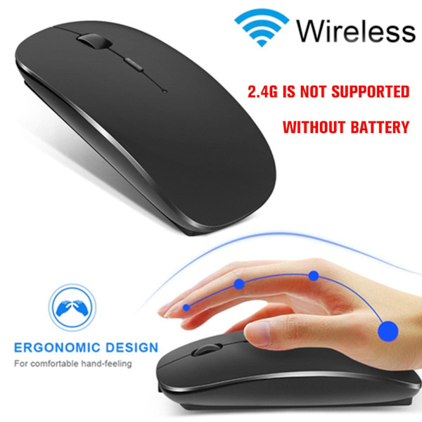 Trådlös Bluetooth-mus för dator, tyst mus, ergonomisk mus, optisk `UK. black One-size