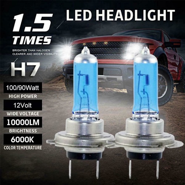 H7 100w Xenon Strålkastarlampor Super Vit 8500k Ljus Effekt Ligh✨ 2pcs H7 100W 2pcs