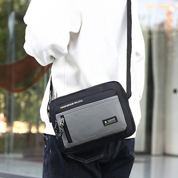 2025 Ny Herr Casual Axelväska Vattentät Oxfordväska Tyg All-match Crossbody Trendig M3o6 Black One size