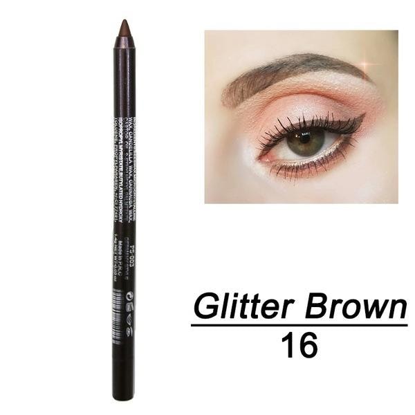 14 Färger Färgglad Eyeliner Penna Ögonpenna Gelpennor Långvarig Vattentät Ny Glitter Brown 9g