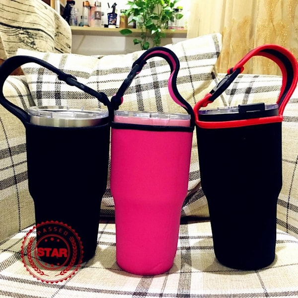 Tumbler Väska Isolerad Mugg Hängare Flaska Skyddsfodral För 30OZ Isbar Mugg Mugghållare E0V2 red edges 1pcs