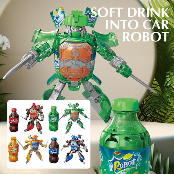 Kreativ Läsk Transformers Leksak Coca-Cola Burk Modell Strids Mecha Robot Samurai Autobot I4U1 Blue One size