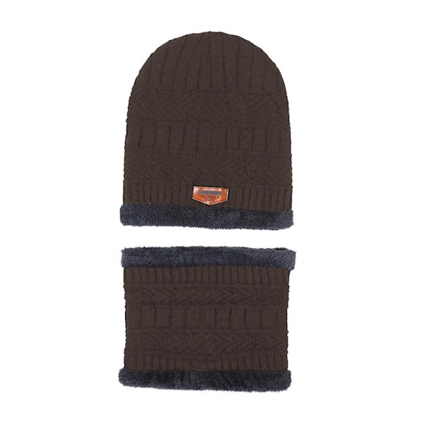 Ny Stil Herr Vinter Plus Sammet Förtjockad Mössa Halsduk Skydd Mössa Halsduk Varm Kall Mössa Öra P8r9 coffee One size
