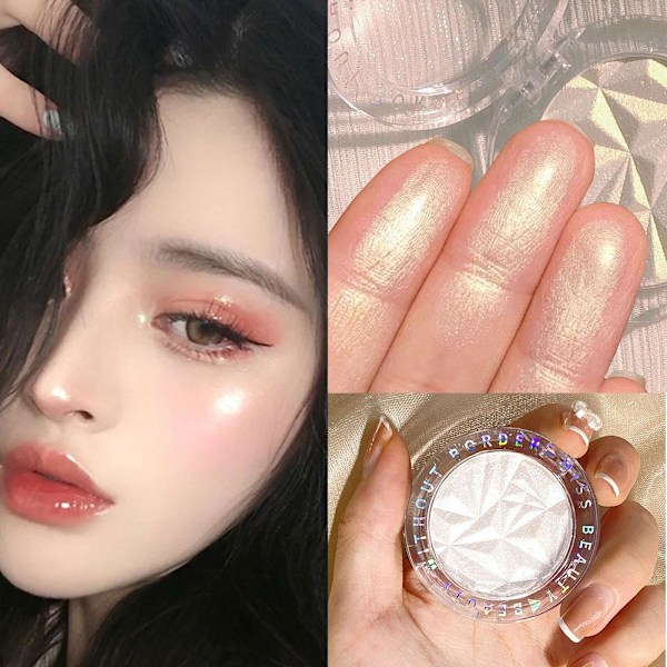 Fairy Diamond Powder Ansikte Skugga Highlight Rouge Pärlglitter Combo  1 # Moonlight Silver one-size