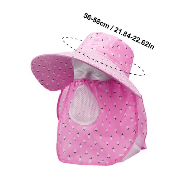 Ansiktsskydd Teplockningshatt Fullt Ansiktsskydd Solhatt Sommar CF цъ X5R X5Y3 PinkA 1pcs
