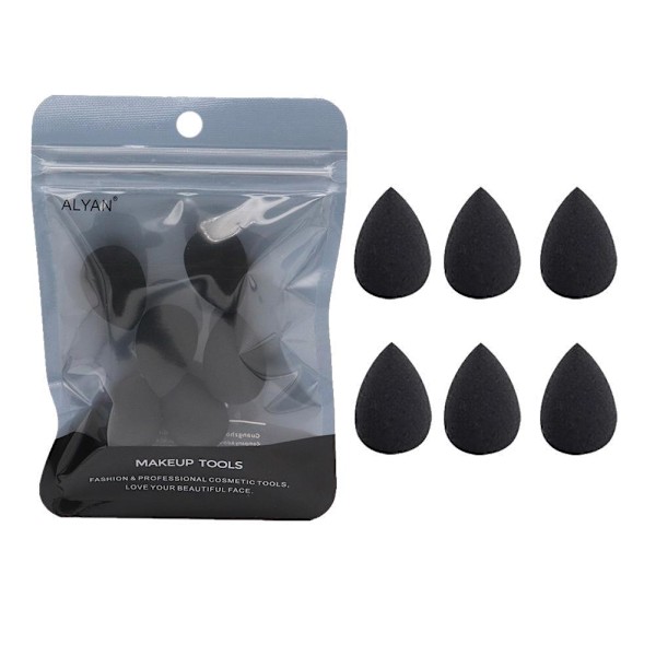 Mini Smink Svamp, Flerfärgad Smink Svamp, Liten Skönhetssvamp  rose red 6PCS