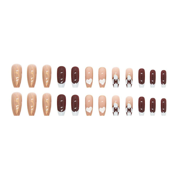 24st Nail Art Fake Nails DIY Fake Nail French Bling Finger Nail 2 one-size