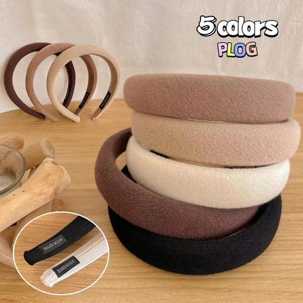 Hårband för damer, vadderat hårband, brett svamphårband, accessoar Hot W4 tea one-size