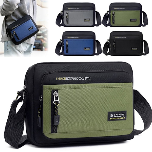 2025 Ny Herr Casual Axelväska Vattentät Oxfordväska Tyg All-match Crossbody Trendig M3o6 Black One size