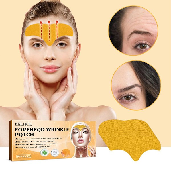 Rynkor Plåster Naturliga Extrakt Panna Plåster Hud Fint Kollagen Bleknar Ansikte Stramar Åt G1q4 Forehead patch 10pcs