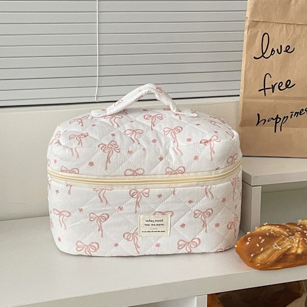 Liten Safflorrosett Kosmetikväska Koreansk Version Söt Student P Little red flower bowA Cosmetic bag