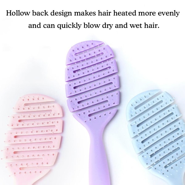 Färgglad Ihålig Hårfäste Elastisk Hårbottenmassage Handhållen Kam Fl pink 1pcs