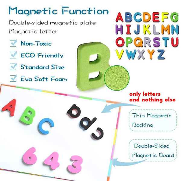 Magnetiska Versaler Gemener Bubbelbokstäver ABC Kylskåpsmagneter Utbildning Tidig M3F0 MulticolorB 26pcs lower case letters