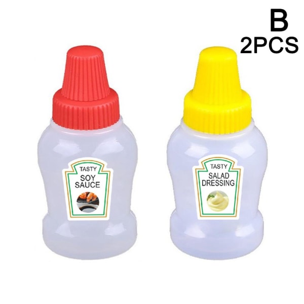 2/4X Mini Tomat Ketchup Flaska Portabel Sås Sallad Bottle Camp Soy sauce+salad 2pcs