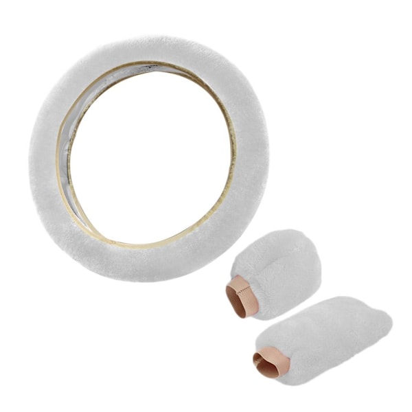 Bilratt Skydd Vinter Bilratt Skydd Plysch Draghandtag Cov ∠ White 3pcs