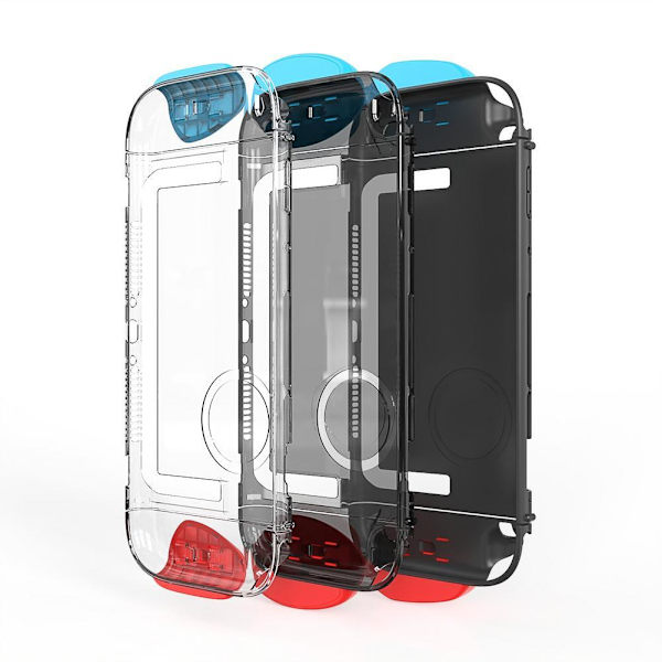 För Nintendo Switch 2 (2025) NS 2 Dockningsbar Delad Skal Skyddsfodral ~HET~REA! black grip Transparent shell