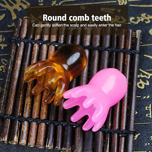 Mini Massage Comb Harts Resin Bläckfisk Kam SPA Massage Comb д& Y1Y7 I3L2 Y9C2 green 1pcs