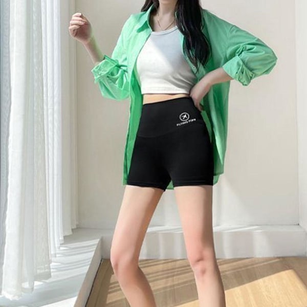 Hög midja hajbyxor sömlösa smala underkläder nya sportshorts höftlyft Z1T2 Gray2 L