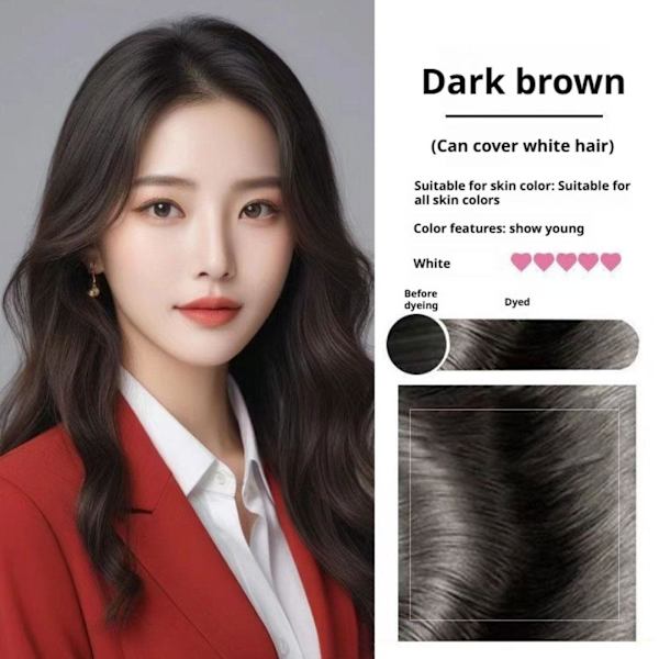 Enkel dos Växt Hårfärg Mild Formula Långvarig Semi-Permanent Hår Co X7X6 Dark brown 210ml